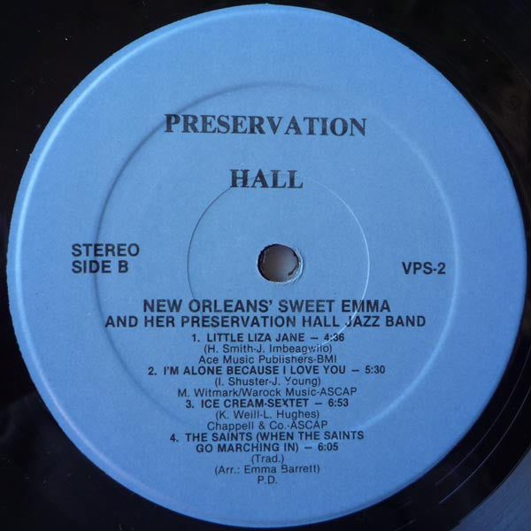 Emma Barrett : New Orleans' Sweet Emma And Her Preservation Hall Jazz Band (LP, RE)