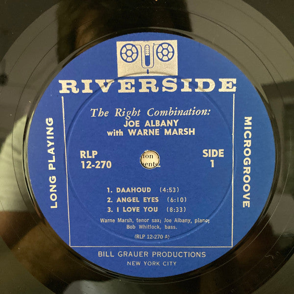 Joe Albany With Warne Marsh : The Right Combination (LP, Album, Mono)