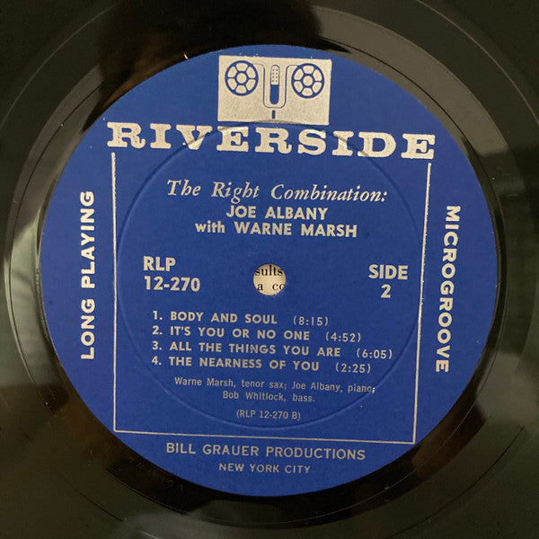 Joe Albany With Warne Marsh : The Right Combination (LP, Album, Mono)