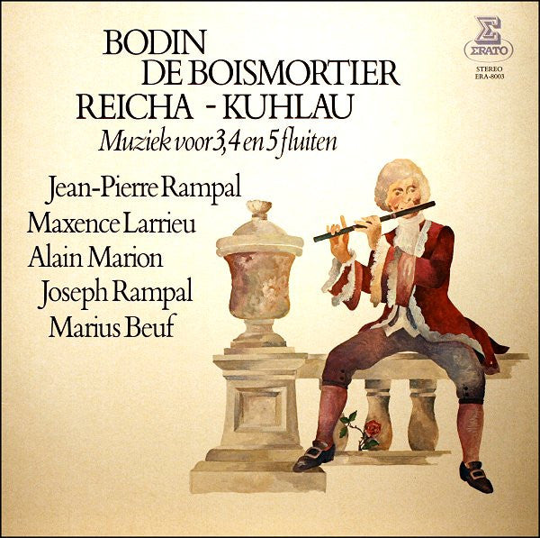 Joseph Bodin De Boismortier / Anton Reicha / Daniel Friedrich Rudolph Kuhlau - Jean-Pierre Rampal, Maxence Larrieu, Joseph Rampal, Alain Marion, Marius Beuf : Muziek Voor 3, 4 En 5 Fluiten (LP, Album)