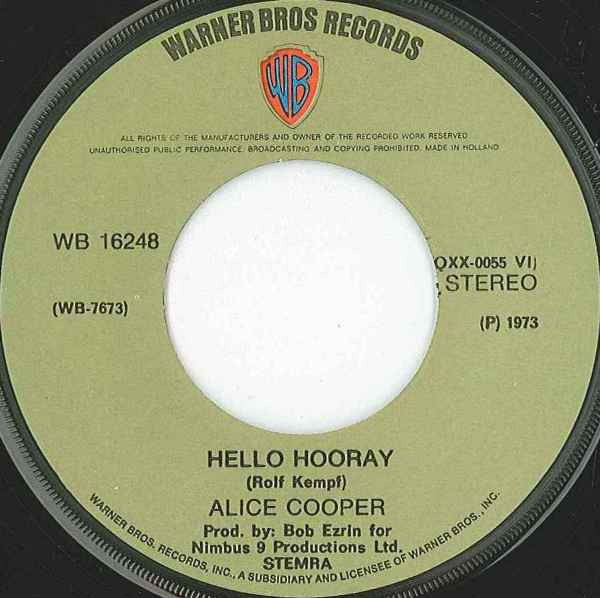 Alice Cooper : Hello Hooray (7", Single, B&W)