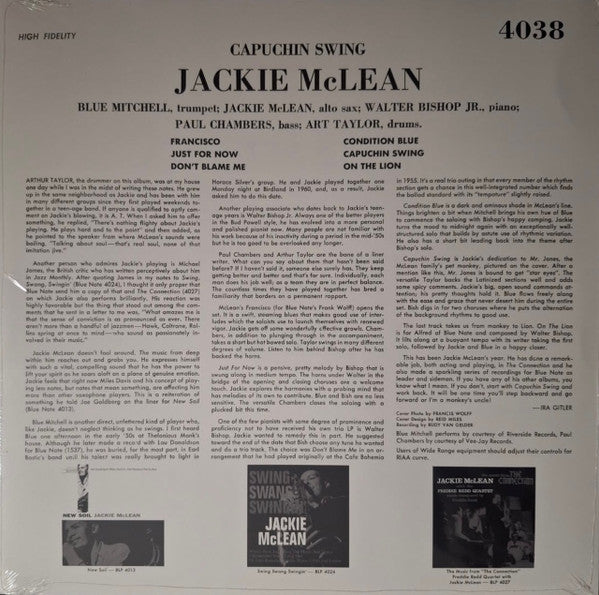 Jackie McLean : Capuchin Swing (LP, RE)
