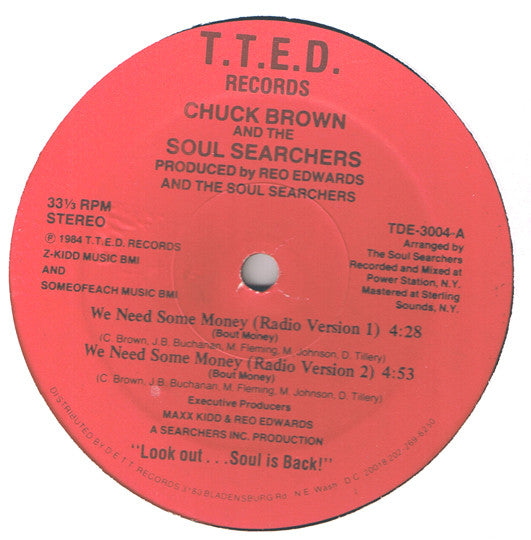 Chuck Brown & The Soul Searchers : We Need Some Money (12")