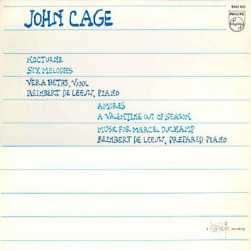 John Cage : Nocturne - Six Melodies - Amores - A Valentine Out Of Season - Music For Marcel Duchamp (LP)