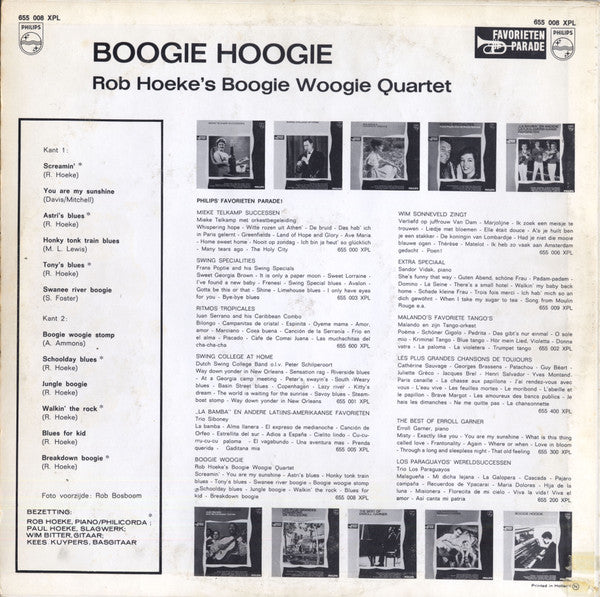 Rob Hoeke Boogie Woogie Quartet : Boogie Hoogie (LP, Album, Mono, RE)