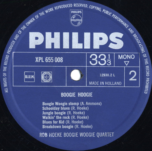 Rob Hoeke Boogie Woogie Quartet : Boogie Hoogie (LP, Album, Mono, RE)