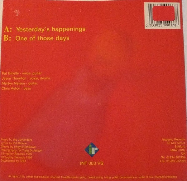 The Joylanders (2) : Yesterday's Happenings (7")