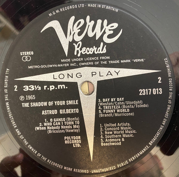 Astrud Gilberto : The Shadow Of Your Smile (LP, Album, RE)