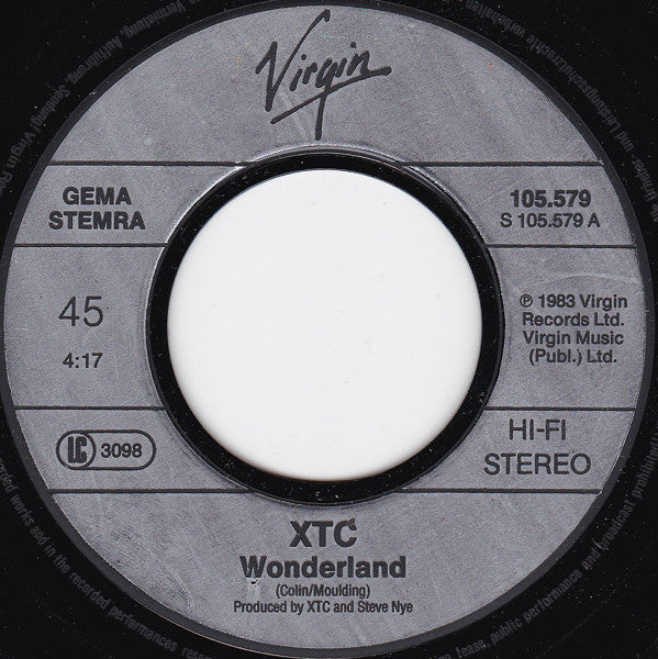 XTC : Wonderland (7", Single)