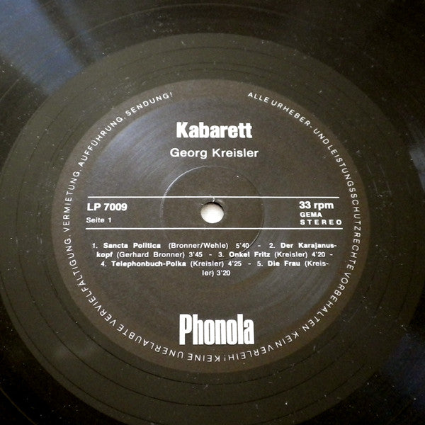 Georg Kreisler : Seine Bösten Lieder (LP, Comp)