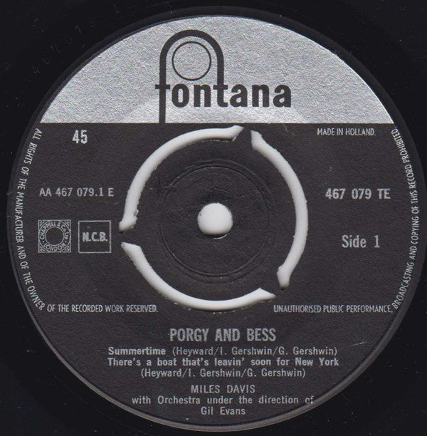 Miles Davis : Porgy And Bess (7", EP)
