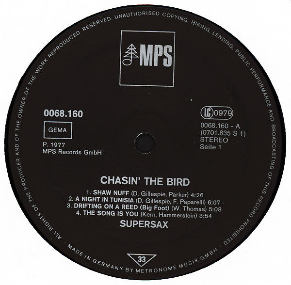 Supersax : Chasin' The Bird (LP, Album)
