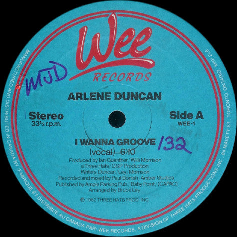 Arlene Duncan : I Wanna Groove (12")