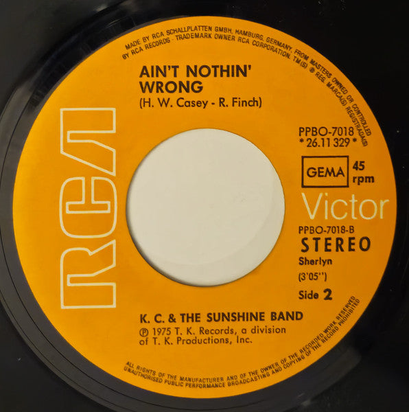 K.C. & The Sunshine Band* : That's The Way (I Like It) (7", Single)