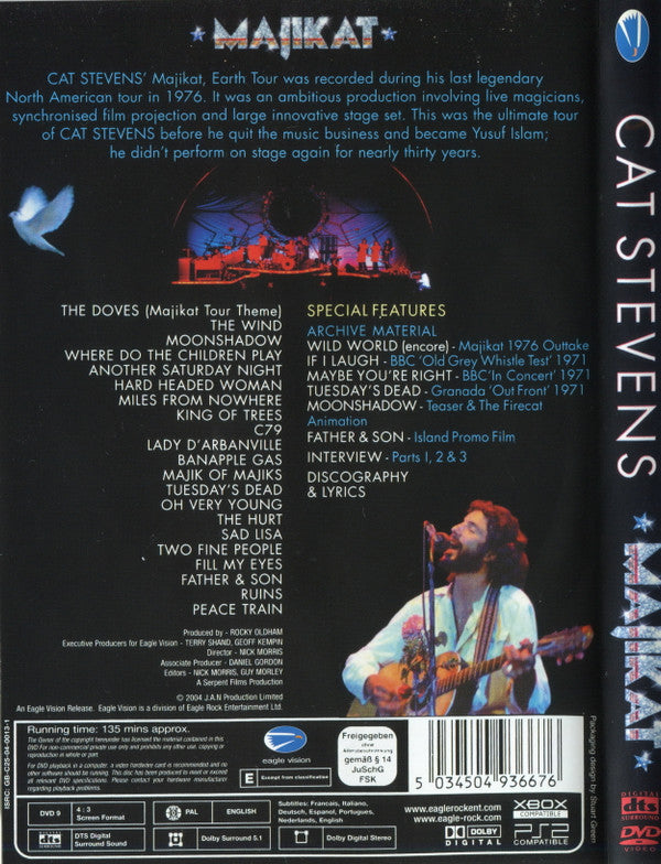 Cat Stevens : Majikat - Earth Tour 1976 (DVD-V, Multichannel, PAL, Dol)