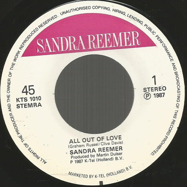Sandra Reemer : All Out Of Love (7", Single)
