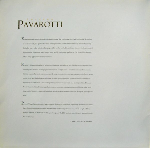 Luciano Pavarotti : The Pavarotti Collection (2xLP, Album, Comp, Ltd, Num)