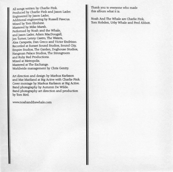 Noah And The Whale : Last Night On Earth (CD, Album)