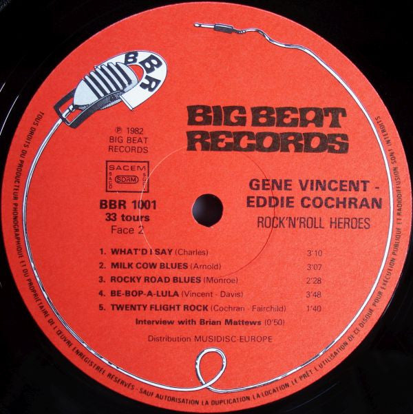 Gene Vincent & Eddie Cochran : Rock 'N Roll Heroes (LP, Comp, Mono, RM)