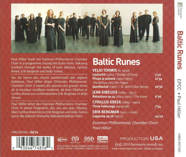 Tormis*, Sibelius*, Kreek*, Bergman* - Estonian Philharmonic Chamber Choir, Paul Hillier : Baltic Runes (SACD, Hybrid, Multichannel, Album)