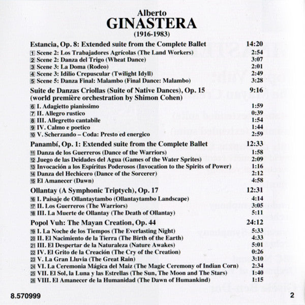 Alberto Ginastera, London Symphony Orchestra, Jerusalem Symphony Orchestra, BBC National Orchestra Of Wales, Gisèle Ben-Dor : Popol Vuh: The Mayan Creation (CD, Album)