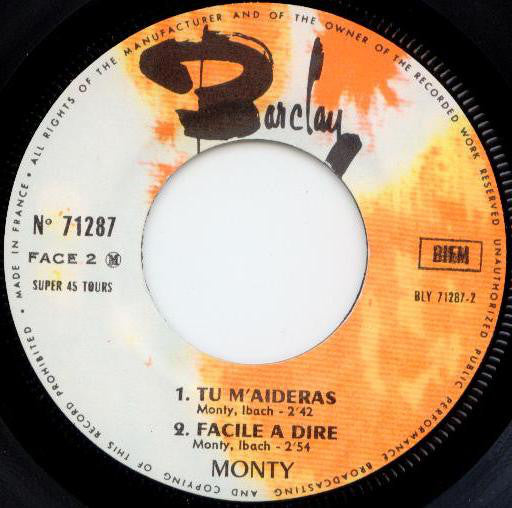 Monty (6) : Attends-Moi (14e Disque) (7", EP)