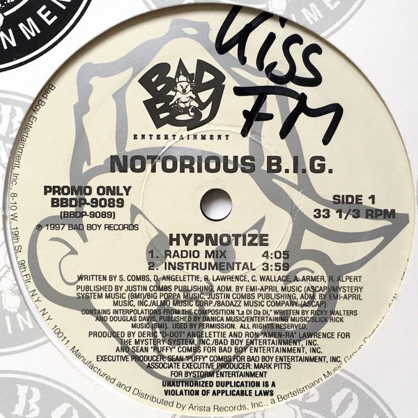 Notorious B.I.G. : Hypnotize (12", Promo)