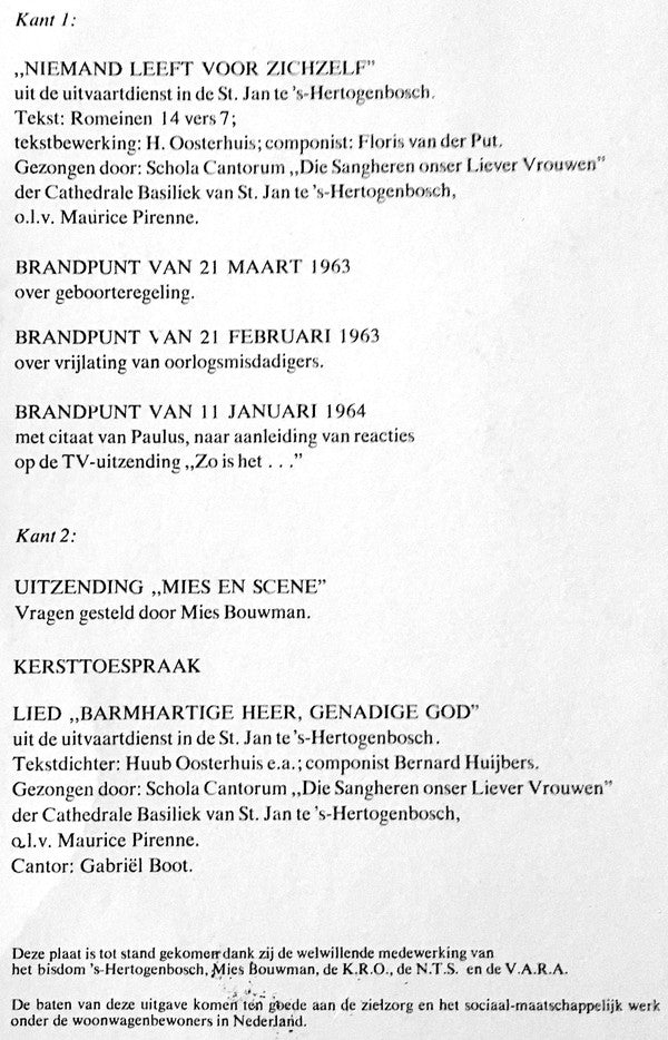 Mgr. W. M. Bekkers : 1908 - 1966 (LP, Mono)