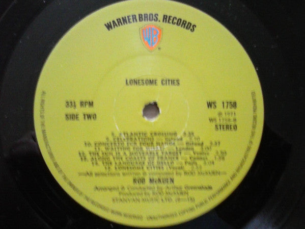 Rod McKuen : Lonesome Cities (LP, Album)