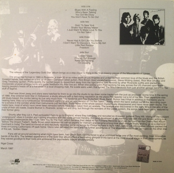 The Misunderstood : Golden Glass (2xLP, Comp, RE)
