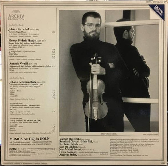 Johann Pachelbel · Johann Sebastian Bach · Georg Friedrich Händel · Antonio Vivaldi - Musica Antiqua Köln, Reinhard Goebel : Pachelbel: Kanon & Gigue · J.S. Bach · Handel · Vivaldi (LP)