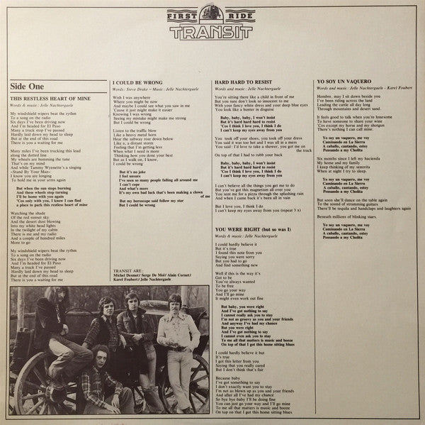 Transit (33) : First Ride (LP, Album)