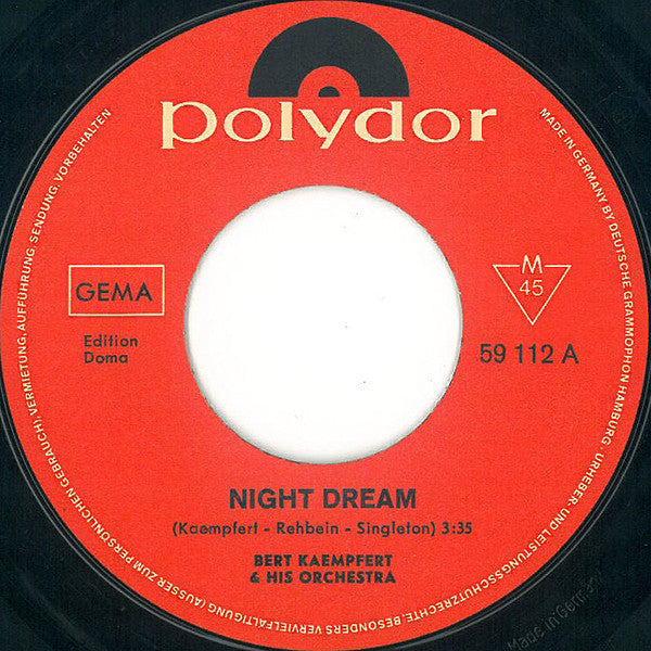 Bert Kaempfert & His Orchestra : Night Dream (7", Single, Mono)