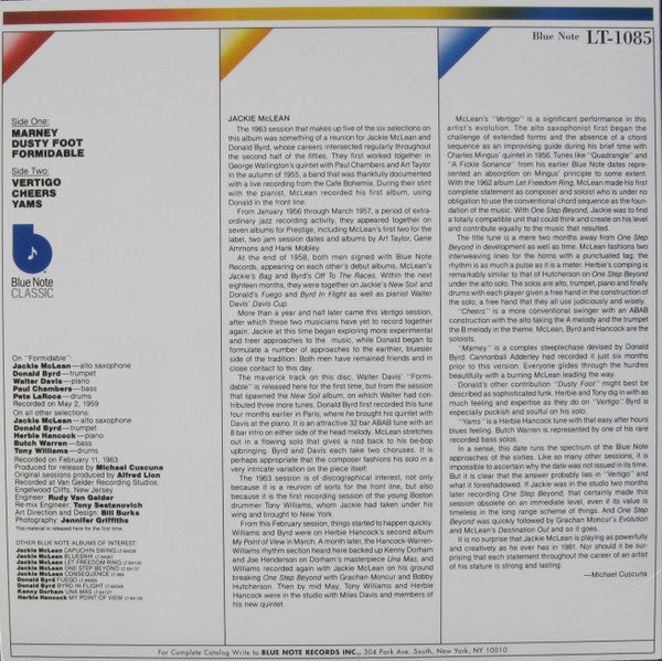 Jackie McLean : Vertigo (LP, Album, RE)