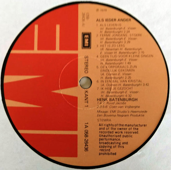 Henk Batenburgh : Als Ieder Ander (LP, Album)
