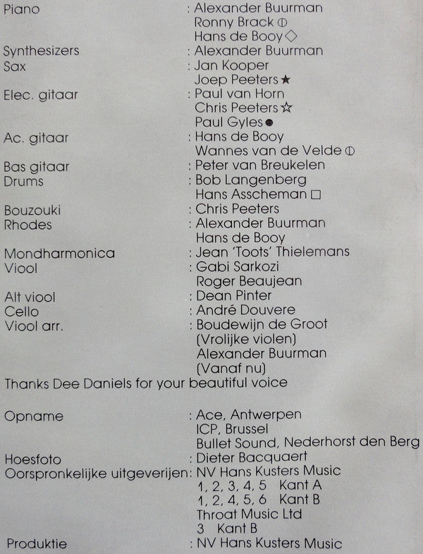 Hans De Booy : Vermoeden Van Vrijheid (LP, Album)