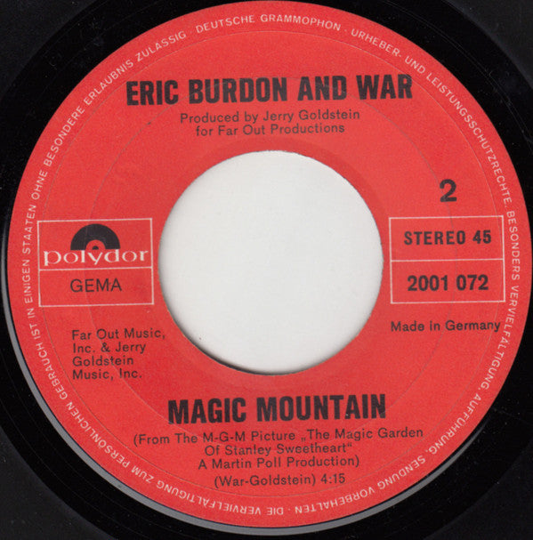 Eric Burdon Declares "War"* : Spill The Wine (7", Single)