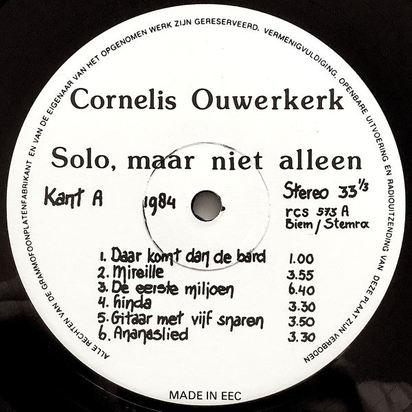 Cornelis Ouwerkerk : Solo, Maar Niet Alleen (LP, Album)