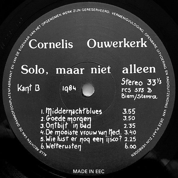 Cornelis Ouwerkerk : Solo, Maar Niet Alleen (LP, Album)