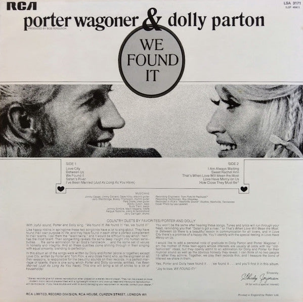 Porter Wagoner & Dolly Parton* : We Found It (LP, Album)