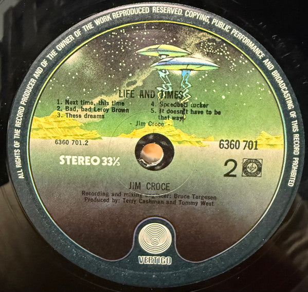 Jim Croce : Life And Times (LP, Album, Lam)