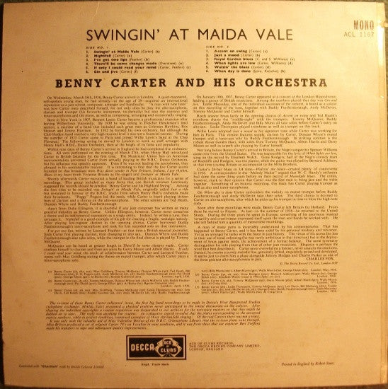 Benny Carter And His Orchestra : Swingin' At Maida Vale (LP, Comp)