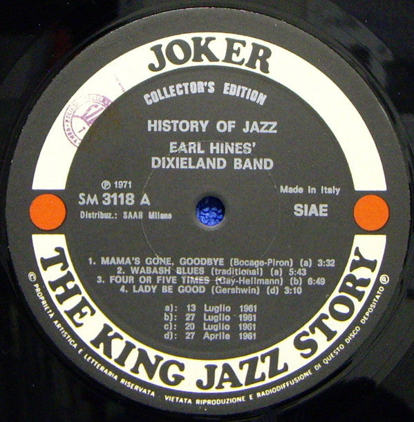 Earl Hines' Dixieland Band : Earl Hines Dixieland Band (LP, Album)