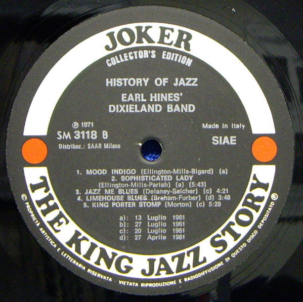 Earl Hines' Dixieland Band : Earl Hines Dixieland Band (LP, Album)