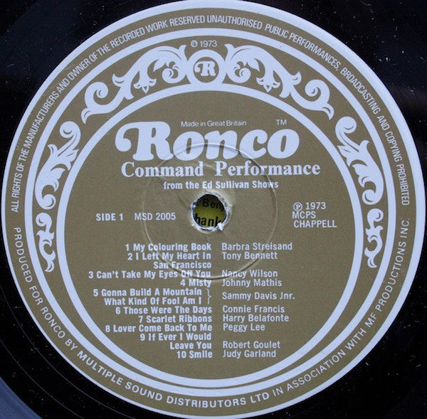 Various : Command Performance (LP, Comp, RM)
