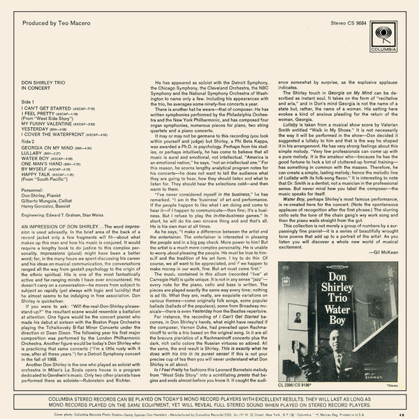 Don Shirley Trio : In Concert (LP)