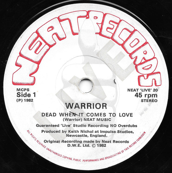Warrior (8) : Dead When It Comes To Love (7", EP)