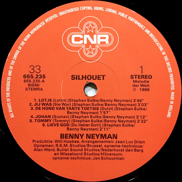 Benny Neyman : Silhouet (Benny Neyman Zingt Stephan Sulke) (LP)