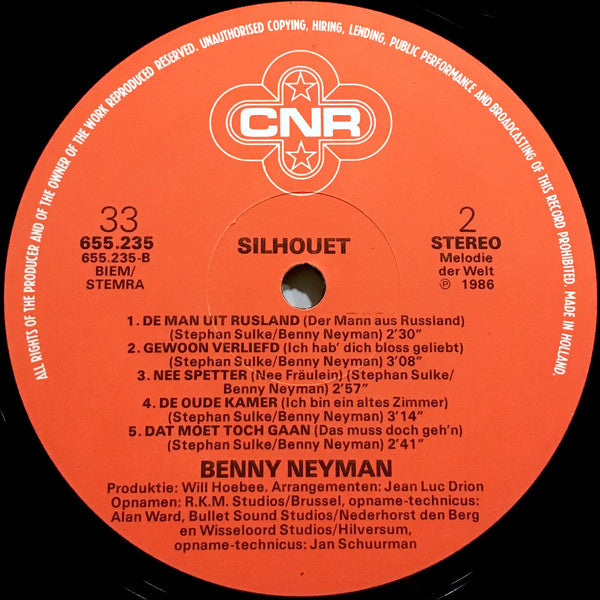 Benny Neyman : Silhouet (Benny Neyman Zingt Stephan Sulke) (LP)