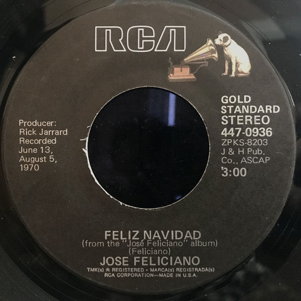 José Feliciano : Feliz Navidad (7", Single, RE)